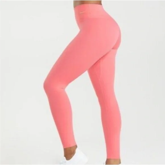 GYMSHARK x Whitney Simmons- V2 Leggings Coral Pink Athletic Training Gym Workout - Picture 1 of 9